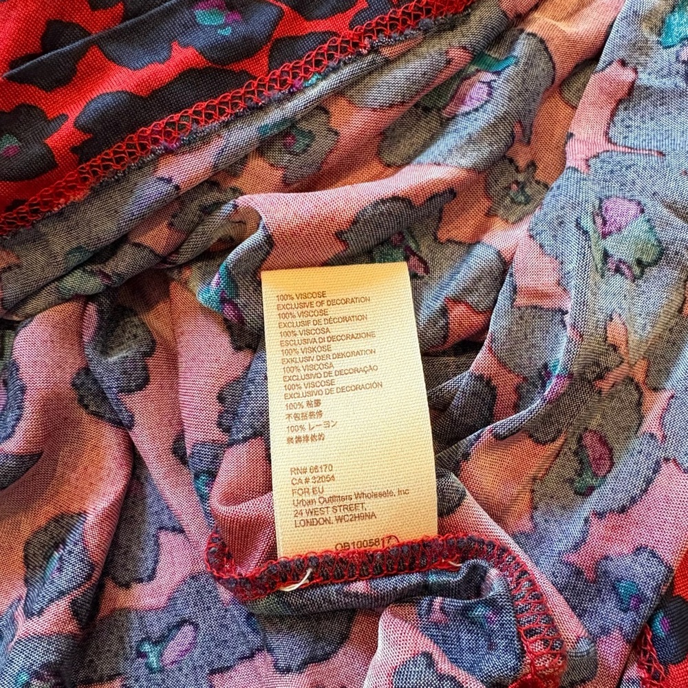 Free People Love Letter Red and Blue Floral Tunic Dress - Picture 5 of 7